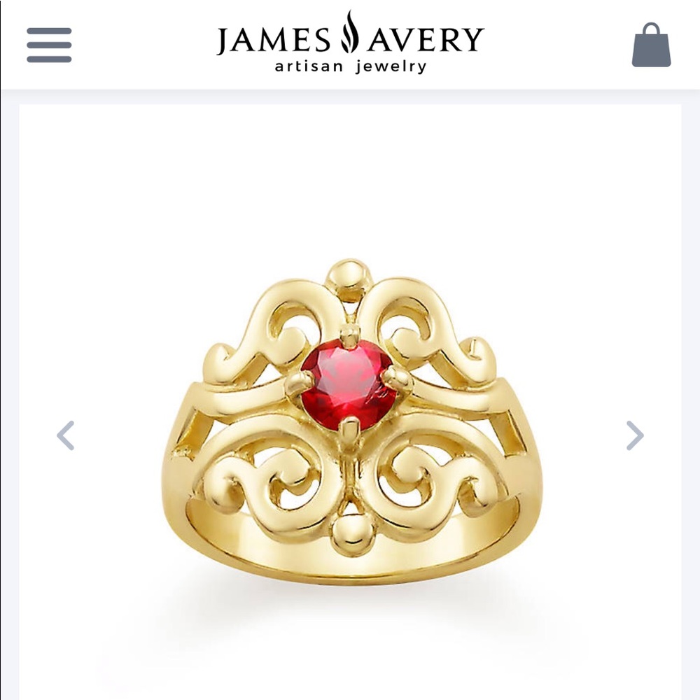 James Avery Spanish lace and ruby ring
